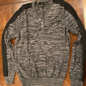 Men’s guess black and gray V neck sweater small